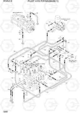 3240 PILOT HYD PIPING(BASE 1) R140LC-9(INDIA), Hyundai