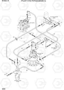 3260 PILOT HYD PIPING(BASE 3) R140LC-9(INDIA), Hyundai