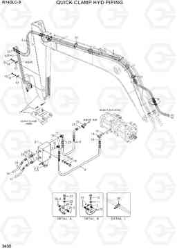 3430 QUICK CLAMP HYD PIPING R140LC-9(INDIA), Hyundai