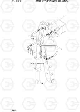 3500 ARM HYD PIPING(2.1M, STD) R140LC-9(INDIA), Hyundai