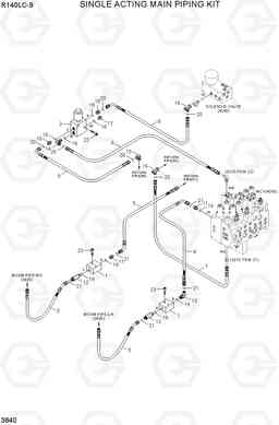 3640 SINGLE ACTING MAIN PIPING KIT R140LC-9(INDIA), Hyundai
