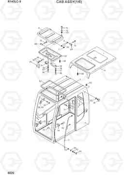 6020 CAB ASSY(1/6) R140LC-9(INDIA), Hyundai