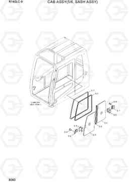 6060 CAB ASSY(5/6, SASH ASSY) R140LC-9(INDIA), Hyundai