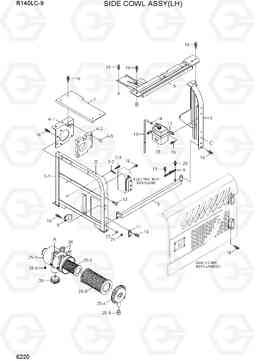 6220 SIDE COWL ASSY(LH) R140LC-9(INDIA), Hyundai