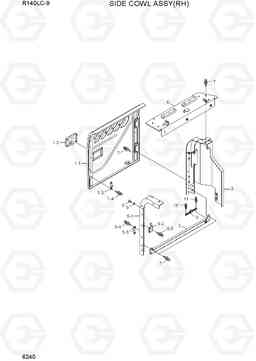 6240 SIDE COWL ASSY(RH) R140LC-9(INDIA), Hyundai