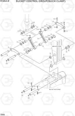 7310 BUCKET CONTROL GROUP(QUICK CLAMP) R140LC-9(INDIA), Hyundai