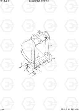 7400 BUCKET(5 TEETH) R140LC-9(INDIA), Hyundai