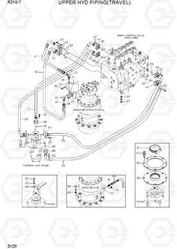 3120 UPPER HYD PIPING(TRAVEL) R210-7(INDIA), Hyundai