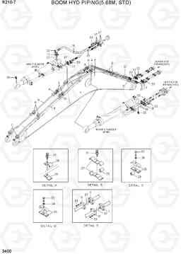 3400 BOOM HYD PIPING(5.68M,STD) R210-7(INDIA), Hyundai