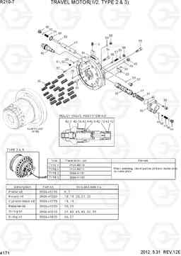 4171 TRAVEL MOTOR (1/2 TYPE 2 & 3) R210-7(INDIA), Hyundai