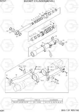 4201 BUCKET CYLINDER(#01509-) R210-7(INDIA), Hyundai