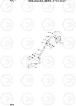 6070 CAB ASSY(6/6, DOOR LATCH ASSY) R210-7(INDIA), Hyundai