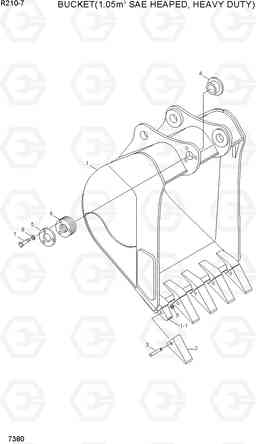 7380 BUCKET(1.05M3 SAE HEAPED, HEAVY DUTY) R210-7(INDIA), Hyundai