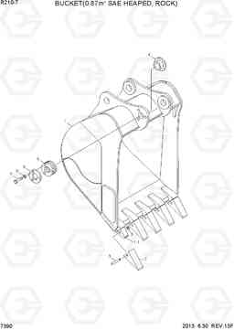 7390 BUCKET(0.87M3 SAE HEAPED, ROCK) R210-7(INDIA), Hyundai