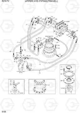 3120 UPPER HYD PIPING(TRAVEL) R210-7V(INDIA), Hyundai