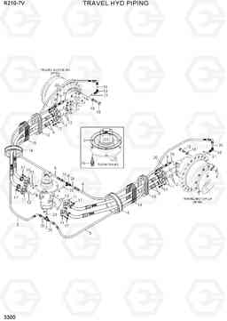 3300 TRAVEL HYD PIPING R210-7V(INDIA), Hyundai