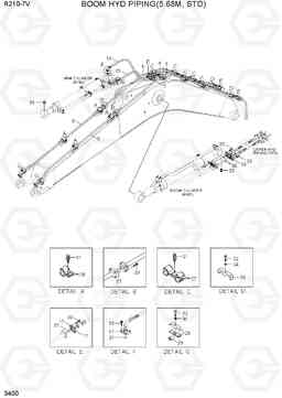 3400 BOOM HYD PIPING(5.68M,STD) R210-7V(INDIA), Hyundai