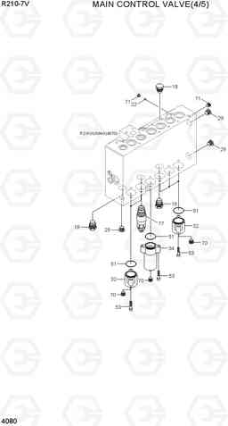 4080 MAIN CONTROL VALVE(4/5) R210-7V(INDIA), Hyundai