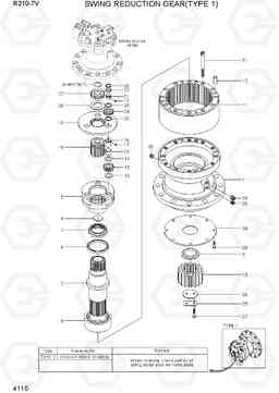 4110 SWING REDUCTION GEAR(TYPE 1) R210-7V(INDIA), Hyundai