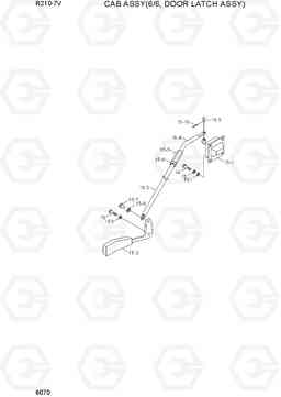 6070 CAB ASSY(6/6, DOOR LATCH ASSY) R210-7V(INDIA), Hyundai