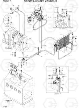 1100 AIRCON & HEATER MOUNTING R220LC-7(INDIA), Hyundai