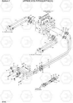 3110 UPPER HYD PIPING(ATTACH) R220LC-7(INDIA), Hyundai