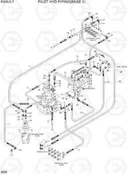3230 PILOT HYD PIPING(BASE 1) R220LC-7(INDIA), Hyundai