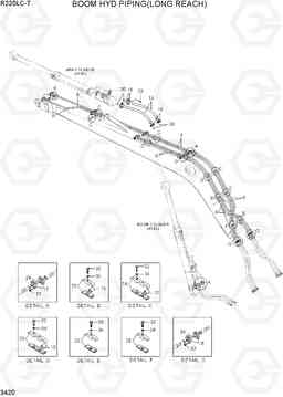 3420 BOOM HYD PIPING(LONG REACH) R220LC-7(INDIA), Hyundai
