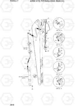 3510 ARM HYD PIPING(LONG REACH) R220LC-7(INDIA), Hyundai