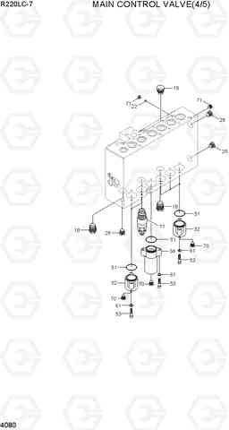 4080 MAIN CONTROL VALVE(4/5) R220LC-7(INDIA), Hyundai