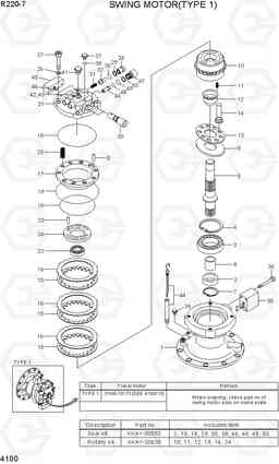 4100 SWING MOTOR R220LC-7(INDIA), Hyundai