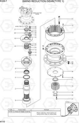 4110 SWING REDUCTION GEAR(TYPE1) R220LC-7(INDIA), Hyundai