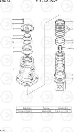 4140 TURNING JOINT R220LC-7(INDIA), Hyundai