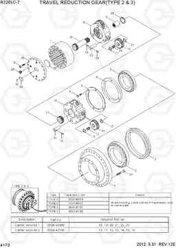 4173 TRAVEL REDUCTION GEAR (TYPE 2 & 3) R220LC-7(INDIA), Hyundai