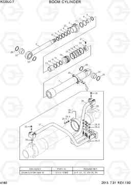 4180 BOOM CYLINDER R220LC-7(INDIA), Hyundai