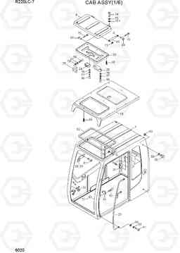 6020 CAB ASSY(1/6) R220LC-7(INDIA), Hyundai