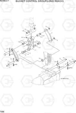 7305 BUCKET CONTROL GROUP(LONG REACH) R220LC-7(INDIA), Hyundai