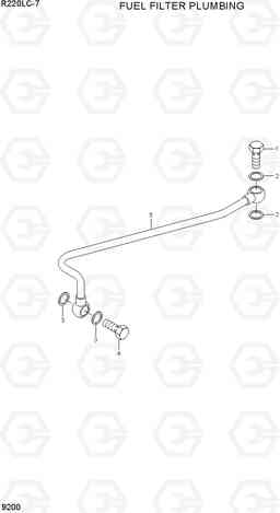 9200 FUEL FILTER PLUMBING R220LC-7(INDIA), Hyundai