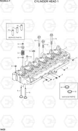 9450 CYLINDER HEAD 1 R220LC-7(INDIA), Hyundai