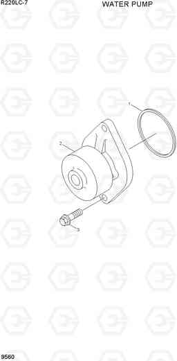 9560 WATER PUMP R220LC-7(INDIA), Hyundai