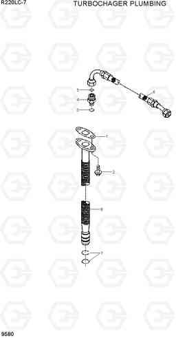 9580 TURBOCHARGER PLUMBING R220LC-7(INDIA), Hyundai