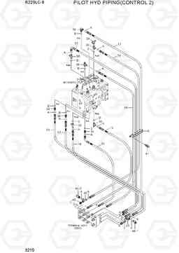 3210 PILOT HYD PIPING(CONTROL 2) R220LC-9(INDIA), Hyundai