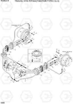 3305 TRAVEL HYD PIPING(T/MOTOR TYPE 2 & 3) R220LC-9(INDIA), Hyundai