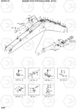 3400 BOOM HYD PIPING(5.68M, STD) R220LC-9(INDIA), Hyundai
