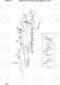 3510 ARM HYD PIPING(LONG REACH, OPT) R220LC-9(INDIA), Hyundai