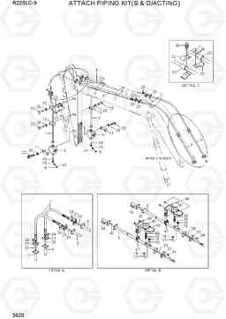 3620 ATTACH PIPING KIT(S & D/ACTING) R220LC-9(INDIA), Hyundai