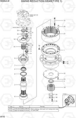 4110 SWING REDUCTION GEAR(TYPE 1) R220LC-9(INDIA), Hyundai