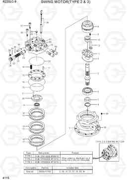 4115 SWING MOTOR(TYPE 2 & 3) R220LC-9(INDIA), Hyundai