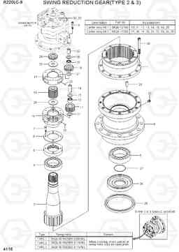 4116 SWING REDUCTION GEAR(TYPE 2 & 3) R220LC-9(INDIA), Hyundai