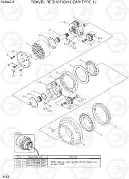 4152 TRAVEL REDUCTION GEAR(TYPE 1) R220LC-9(INDIA), Hyundai